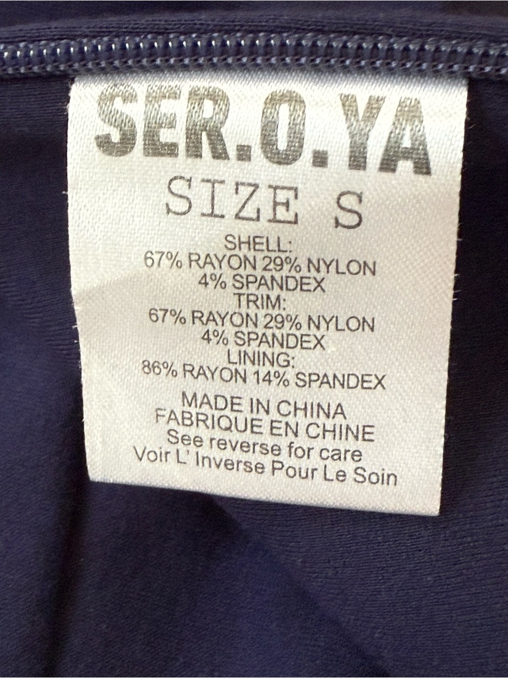 SER.O.YA Basha Bra Crop Top Navy - Picture 5 of 5